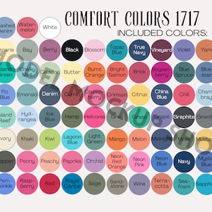 Comfort Colors 1717 Color Chart, Printify Users, Editable Canva Template Color Chart C1717, Printify Color Chart, 1717 Color Chart Mockup