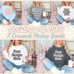 Comfort Colors 1566 Christmas Mockup, Comfort Colors 1566 Mockup Bundle, 1566 Comfort Colors Bundle, 1566 Mockup, Christmas Bundle Mockup