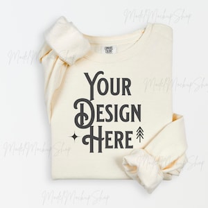 Comfort Colors 1466 Mockup, Comfort Colors Ivory Mockup, Fall Sweatshirt Mockup, Female Sweatshirt 1466 Mockup, Comfort Colors 1466 Mock