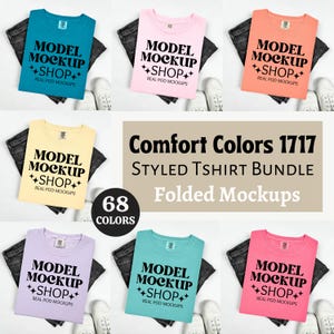 68 Comfort Colors C1717 Tshirt Mockup Bundle | Folded Tshirt | Flat Lay Mockup Bundle | 1717 Mock Ups | Trendy Comfort Color Shirt Mockups