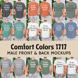 Front and Back Comfort Colors C1717 Mens Tshirt Mockup Bundle | Model Mockup Bundle | 1717 Mock Ups | Comfort Color Shirt | Mock up Bundle