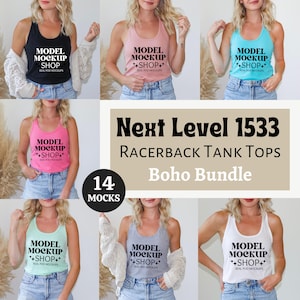 Next Level 1533 Mockup Bundle Boho Mockup Bundle Summer Mockup Bundle Tank top Mockup Bundle Racer back Tank Top Mockup Bundle Tanktop