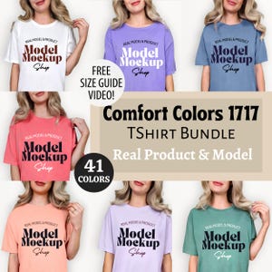 Comfort Colors 1717 Tshirt Mockup Bundle, CC1717 T-Shirt Mockup Bundle, Comfort Color Shirt, Real Model Mocks, Minimal Simple Background