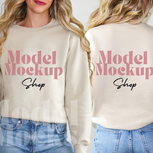 Gildan 18000 Sweatshirt Mockup Bundle, Front & Back (Digital Download) image 5