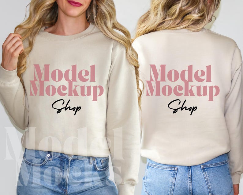 Gildan 18000 Sweatshirt Mockup Bundle, Front & Back (Digital Download) image 5