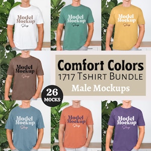 Maqueta de camisa para hombre Comfort Colors C1717, paquete de maquetas de modelos, maquetas 1717, maqueta de camisa Comfort Color, maqueta de paquete de maquetas para hombre