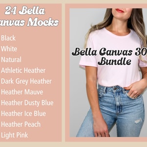 Bella Canvas 3001 Mockup Bundle, 3001 Tshirts Bundle, Bella Canvas Modell Mockup Tshirt Mockup Bundle, Lifestyle Mockups, übergroße Mockups Bild 10