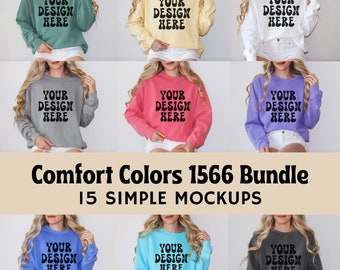 Comfort Colors 1566 Sweatshirt Mockup Bundle – 15 Colors (Digital Download)