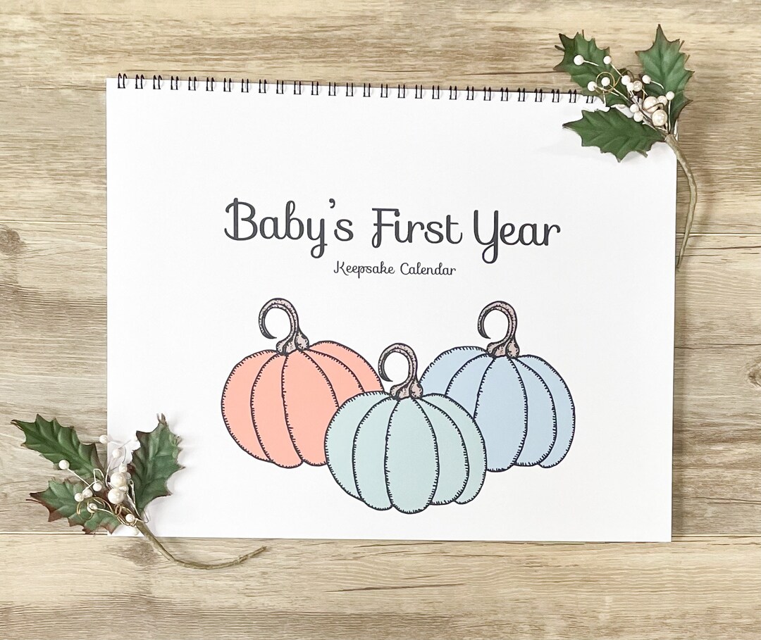 Baby First Year Calendar, Baby Milestone Calendar, Newborn Keepsake ...