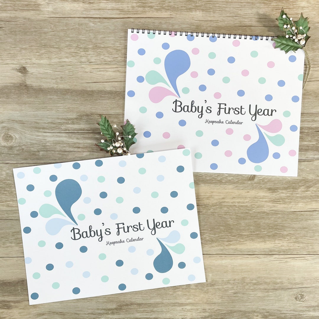Baby First Year Calendar, Baby Milestone Calendar, Newborn Keepsake