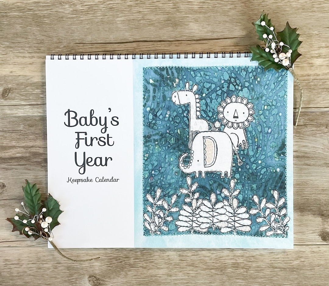 Baby First Year Calendar, Baby Milestone Calendar, Newborn Keepsake ...