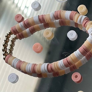 Aesthetic Neutral Clay Bead Bracelet