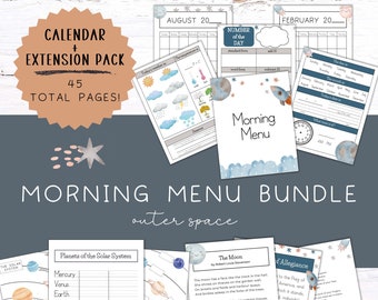 Forfait menu du matin | Pages du calendrier | Panier du matin | Compétences de calendrier | Imprimables pour l'école à la maison