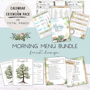 Morning Menu Bundle | Calendar Pages | Morning Basket | Calendar Skills | Homeschool Printables