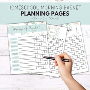 Homeschool Morning Basket Schedule | Morning Basket Planner | Homeschool Morning Basket Planning Pages