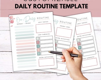 Homeschool Daily Routine Template | Printable Schedule with Subject Looping