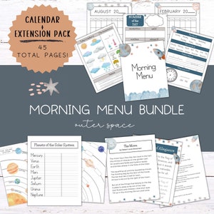 Morning Menu Bundle | Calendar Pages | Morning Basket | Calendar Skills | Homeschool Printables