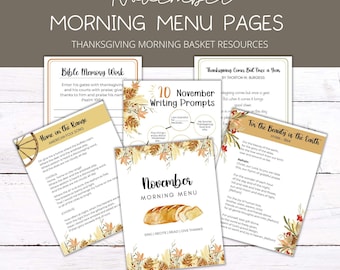 Thanksgiving Homeschool Morning Basket | Hymns, Poems (PDF)