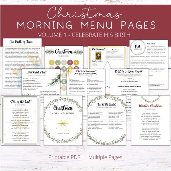 Christmas Morning Basket | December Morning Menu Pages | Homeschool Morning Menu