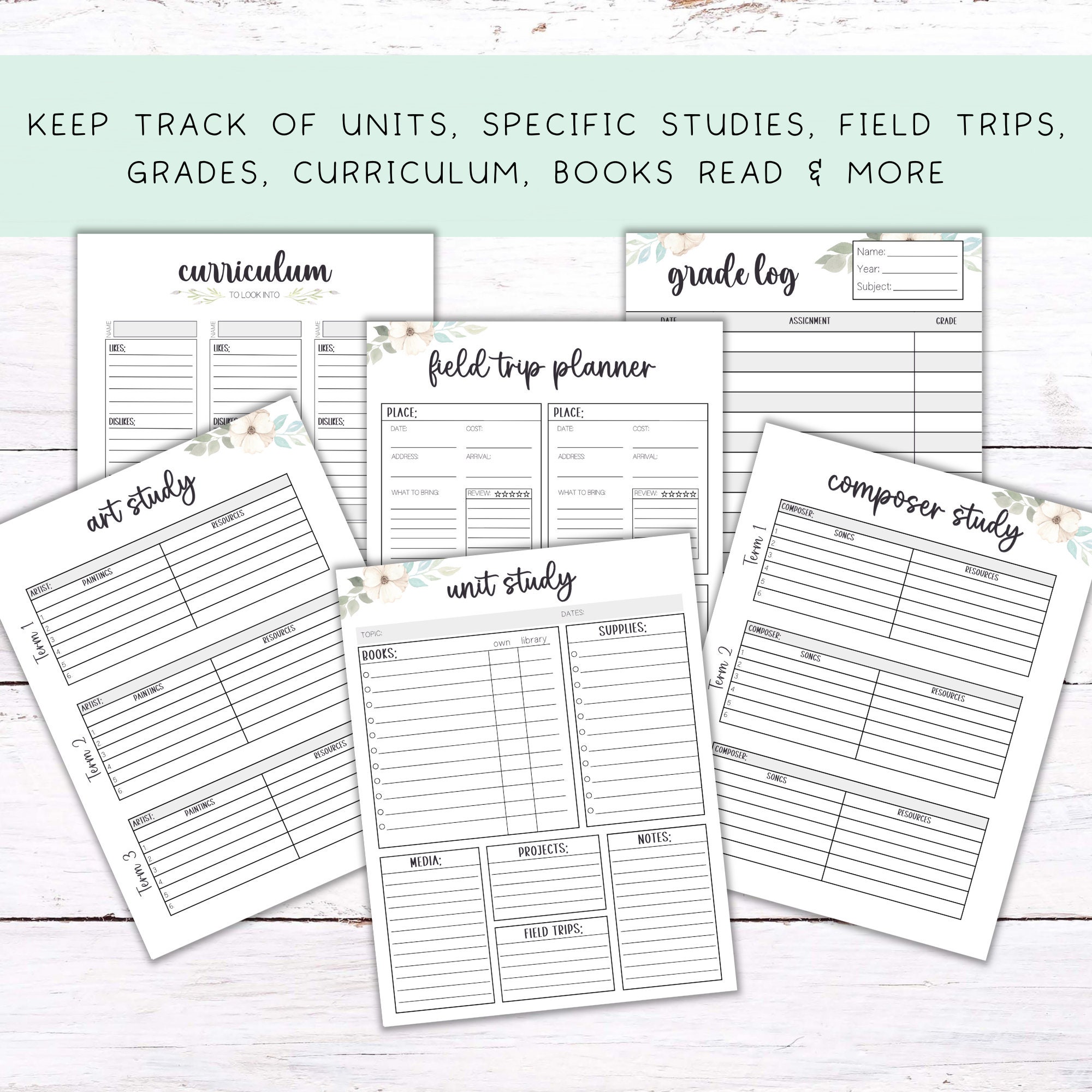 Homeschool Planner | Undated Planner | Homeschool Trackers | Printable ...