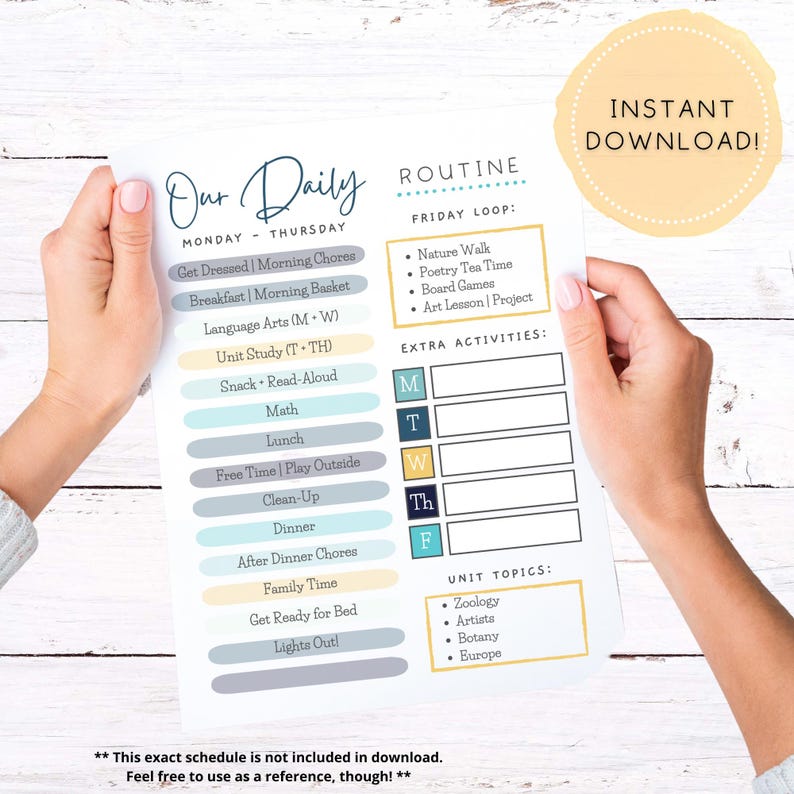 Subject Routine Format Homeschool Daily Routine Printable | Subject Looping (PDF) - Etsy