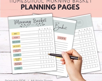Homeschool Morning Basket Schedule | Planning Pages (Digital PDF)