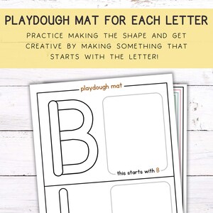 May include: A printable playdough mat featuring the letter B. The mat includes a large outline of the letter B and a blank space for children to create something that starts with the letter B.