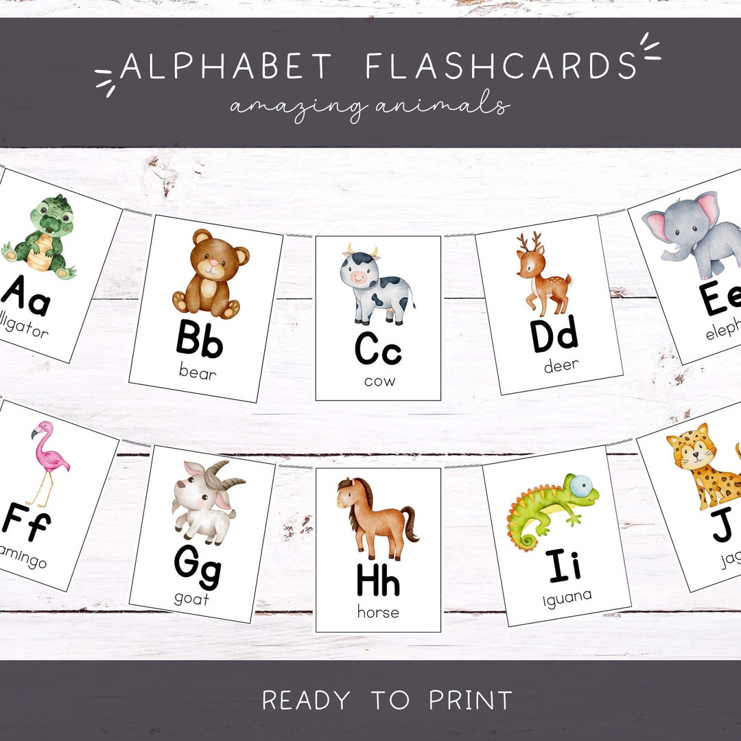 Printable Alphabet Flashcards | Letter of the Week Cards - Etsy