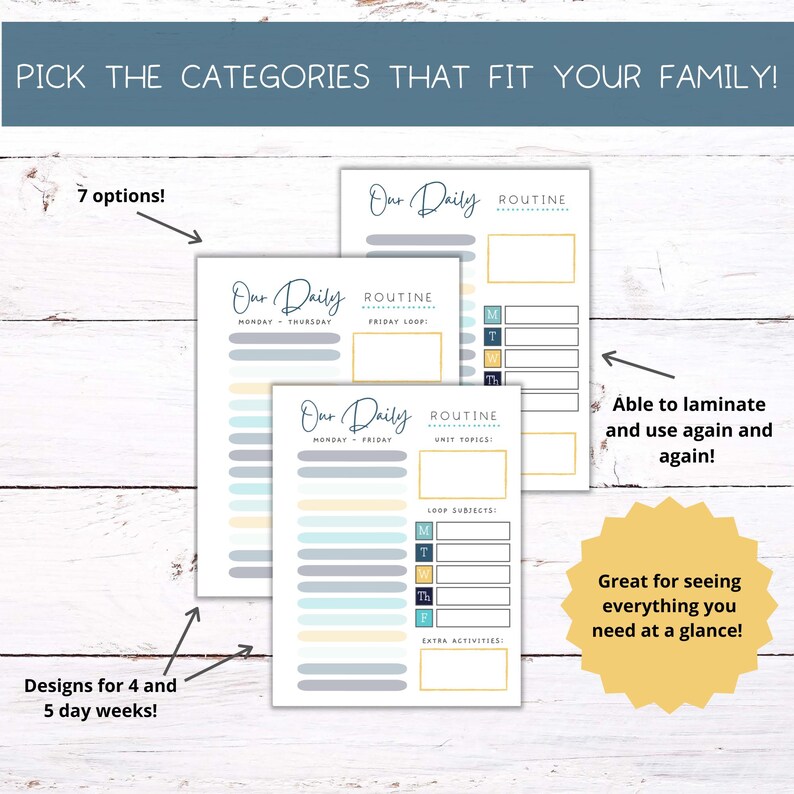Homeschool Daily Routine Printable | Subject Looping (PDF) - Etsy