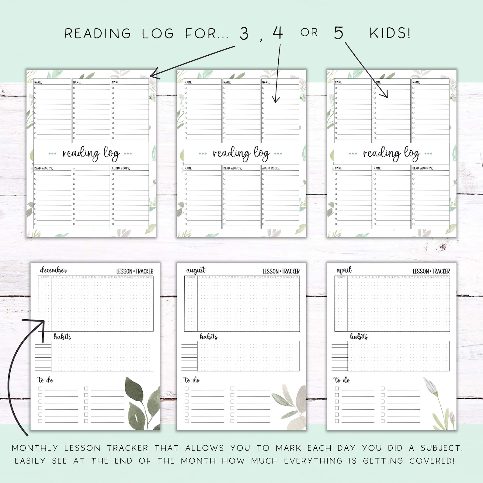 Homeschool Planner Undated Planner Homeschool Trackers Printable ...