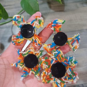 Set of 4 Resin Fidget Spinners Made With Real Sprinkles