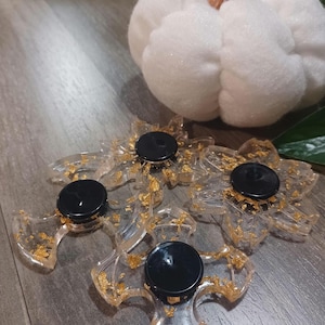 Set of 4 Gold/Clear Resin Fidget Spinners