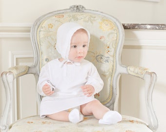 Tenue de baptême en coton bébé garçon, tenue de baptême bébé garçon, robe de baptême bébé garçon