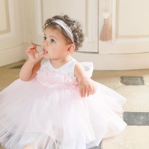 First birthday dress Toddler lace tull dress Little bridesmaids Tutu dress Flower girl dress Lace girls dress image 3