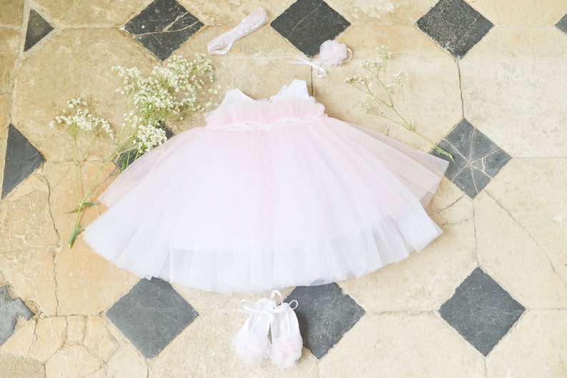 First birthday dress Toddler lace tull dress Little bridesmaids Tutu dress Flower girl dress Lace girls dress image 7