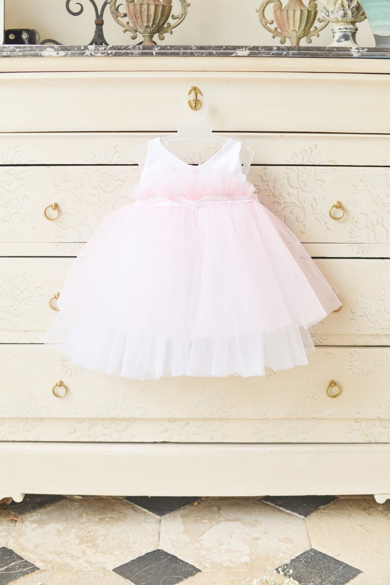 Toddler Dentelle Tull Robe Petites demoiselles dhonneur Tutu Robe Fleur Fille Robe danniversaire Robe Dentelle Robe Filles Tenue de fête Robe de mariée Filles image 6