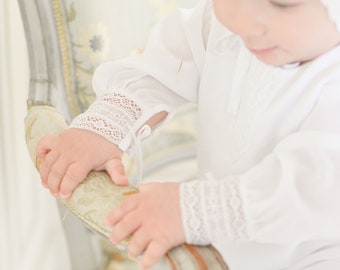 Baby boy baptism outfit, Baby boy christening dress, Baby boy cotton christening outfit