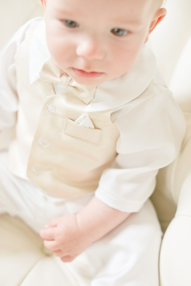 Baby boy outfit, Baby bow tie, Baby boy waistcoat, Baby boy christening, Baby boy bow tie, Baptism outfit boy, Baby shower gift image 7