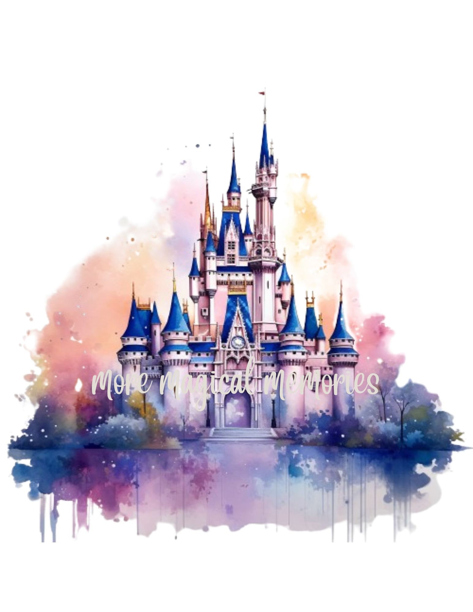 Magic Kingdom, Cinderellas Castle DARK, Watercolor Princess Print ...