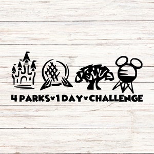 Four Parks One Day Challenge, Customize Gift Svg, Vinyl Cut File, Svg, Jpg, Png, Printable Design Files