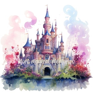 Magic Kingdom, Rapunzels Castle, Watercolor Princess Print, Fantasy Storybook Decor, Printable Wall Art, Digital Wall Art