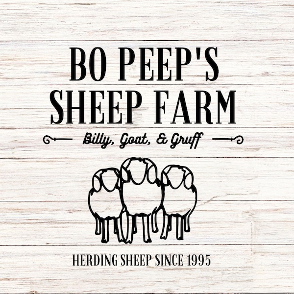 Bo Peep's Sheep Farm, Customize Gift Svg, Vinyl Cut File, Svg, Jpg, Png, Printable Design Files