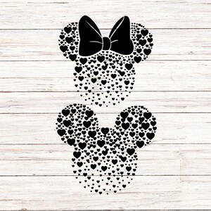 Heart Mickey and Minnie, Valentines, Customize Gift Svg, Vinyl Cut File, Svg, Jpg, Png, Printable Design Files