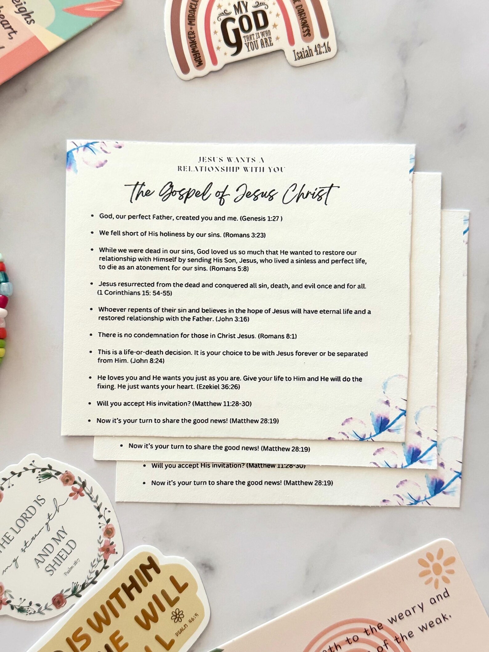 Christian Missionary Set | Scripture and Gospel Card Handouts ...
