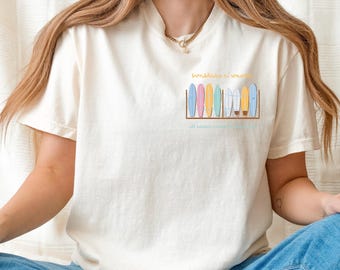Sunshine 'N Waves Surfboard Tee | Cotton Comfort Colors | Christian Apparel