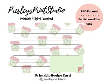 Printable Recipe Card | Digital Download | Pickle Recipe | Pickle Jar | Pickler