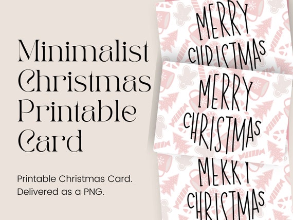 Minimalist Christmas Printable Card | Holiday Greeting Cards | Digital Downloads
