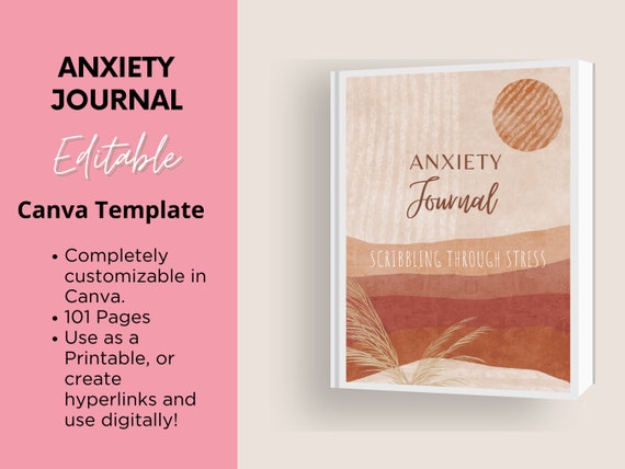 Anxiety Journal | Mental Health Workbook | Self Care Worksheets | Aesthetic Journals | Digital Journals | Printable Journals | Editable