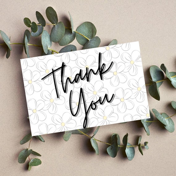 Daisy Thank You Card | Digital Download | Printable Thank You Card | Digital Card