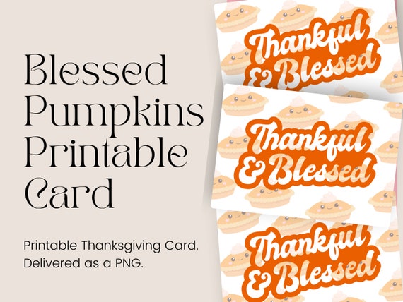 Blessed Pumpkins Printable Card | Holiday Greeting Card | Digital Download